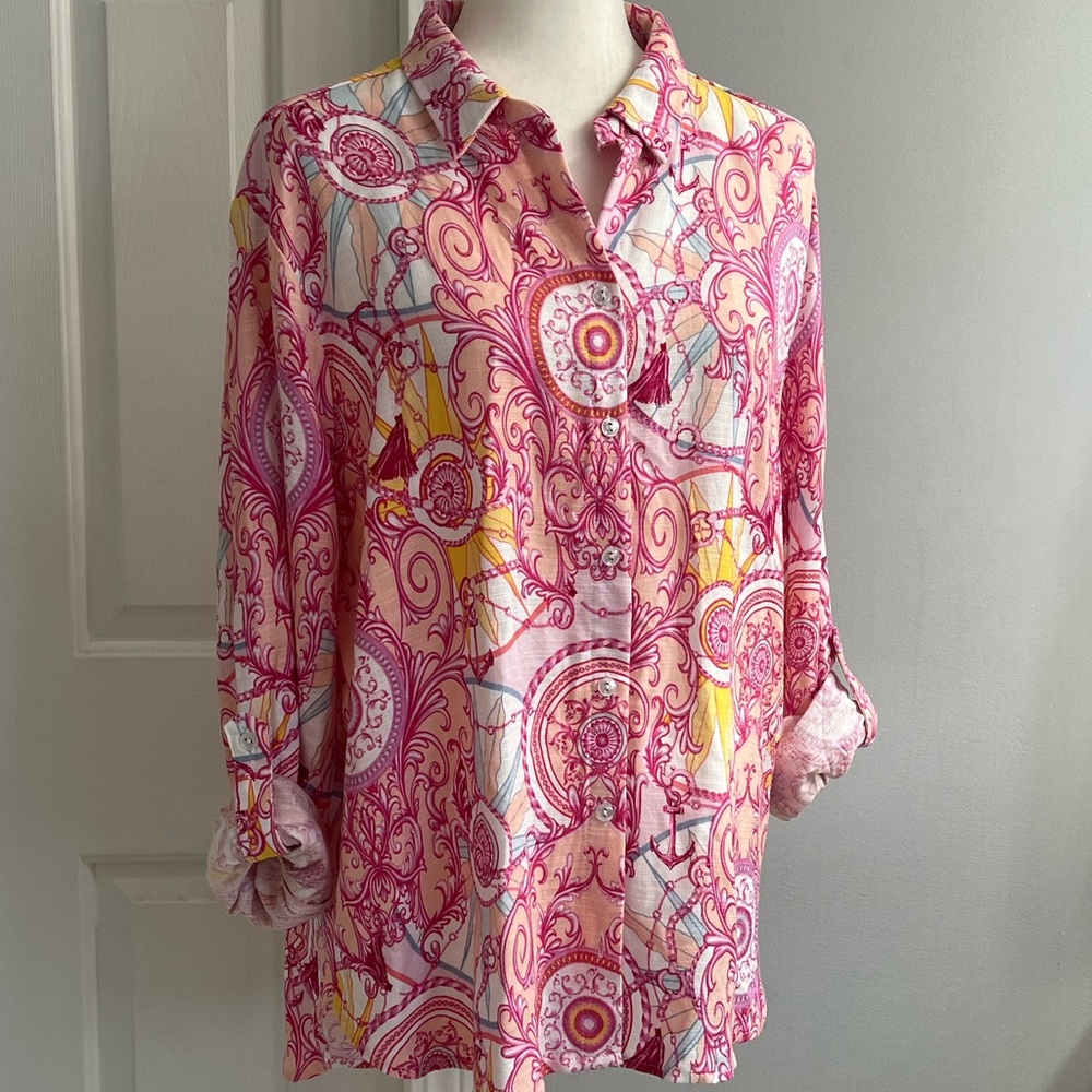 Jane+Delancey Top Pink Multi Size L